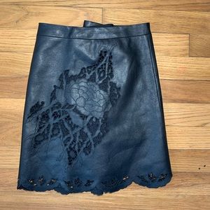 BCBG Rose Leather Mini Skirt